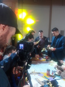 En plena filmación del corto